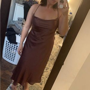 Show me your mumu- Verona Cowl Dress, Dusty Plum Luxe Satin
